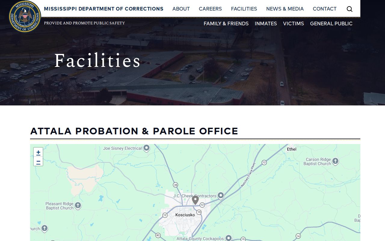 Attala Probation and Parole Office supervision release contact listing